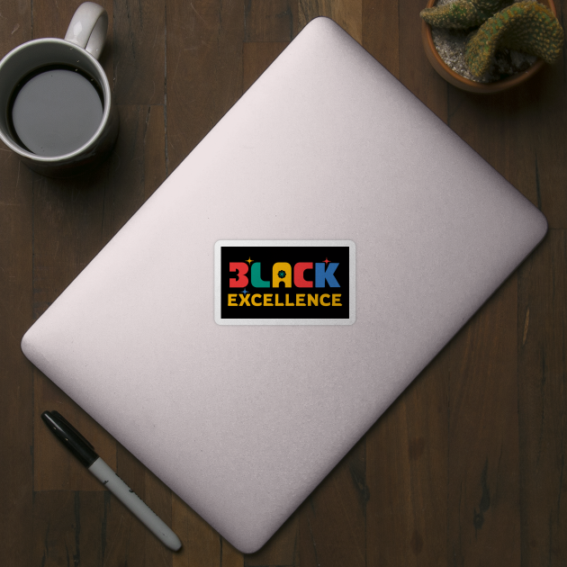 🤎 Black Excellence, Black Pride, Colorful Text Art Design by Pixoplanet